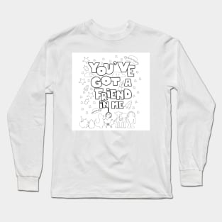 adult coloring friends and yours and mine Long Sleeve T-Shirt